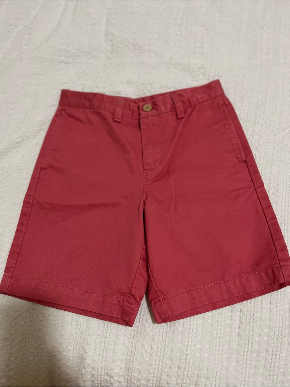 Vineyard Vines Boys Coral-Red Flat Front Chino Shorts Boys Sz 7 Coastal Prep